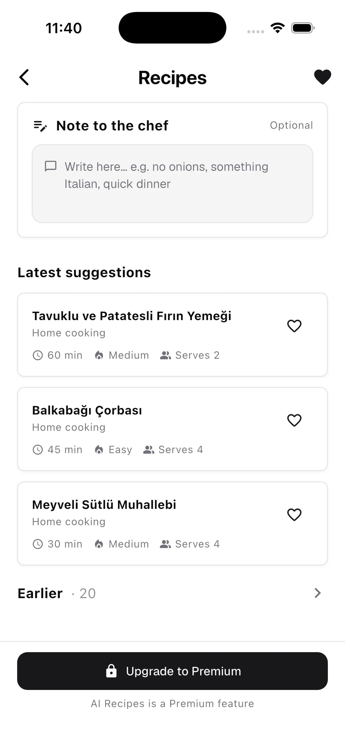 AI-generated recipe suggestions built from the ingredients already in the fridge